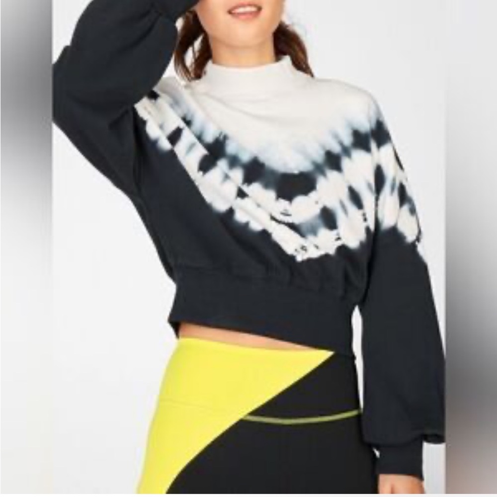 Fabletics Navy and White Tie-Dye Sweatshirt